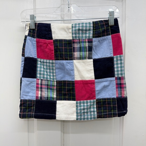 NWT Talbots kids patchwork plaid corduroy pink navy skirt skort girls 8‎ - Picture 3 of 7